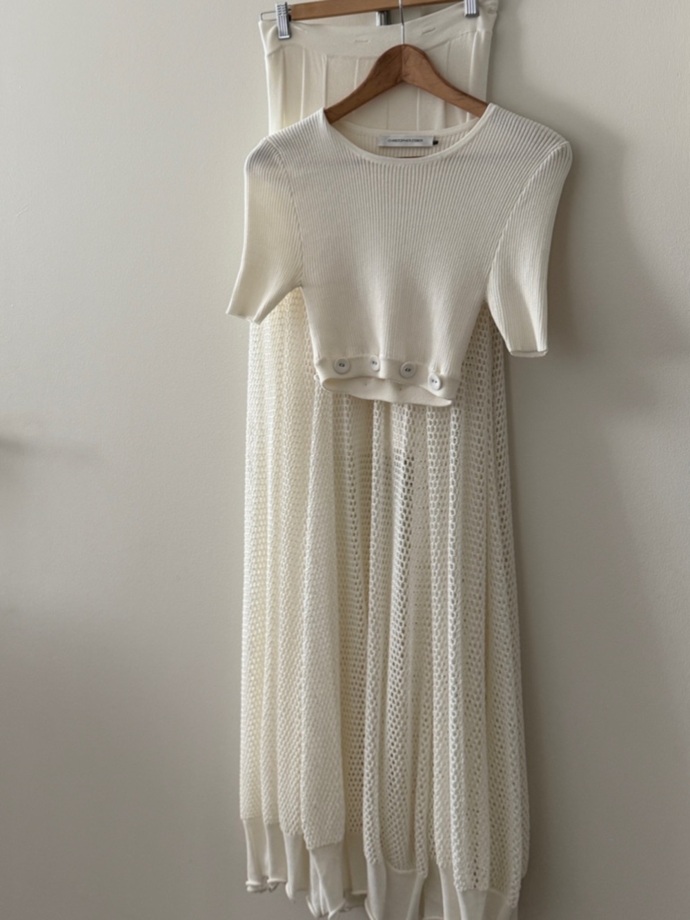 Christopher Esber Deconstruct Cocoon Mesh Dress White (Small) - Picture 4 of 11